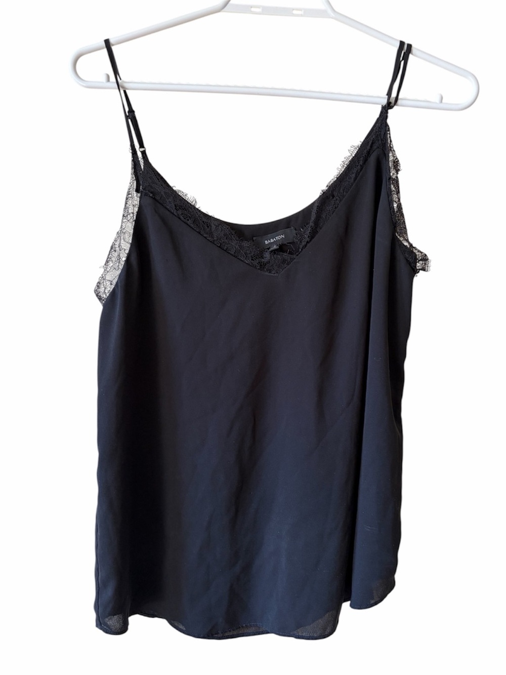 Babaton Aritzia Everly Lace Camisole Tank Top Black Y2K Minimalist Classic Satin